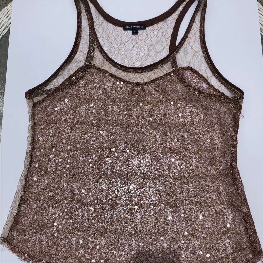 Sparkly mesh overlay.